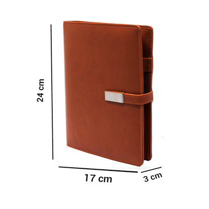 Personalized Brown or Tan Notebook Diary Power bank - For Office Use, Personal Use, Return Gift, or Corporate Gifting - HK5000