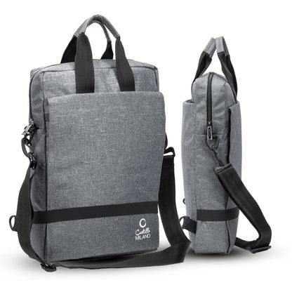 2in1 Gray Laptop Sling cum Backpack - For Employees, Travelers, Corporate, Client or Dealer Gifting, Events Promotional Freebies BGS24