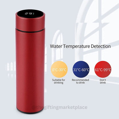 Personalized Red Temperature Water Bottle - Multicolor UV Printed 500ml - For Return Gift, Corporate Gifting, Office or Personal Use TGMGC-44